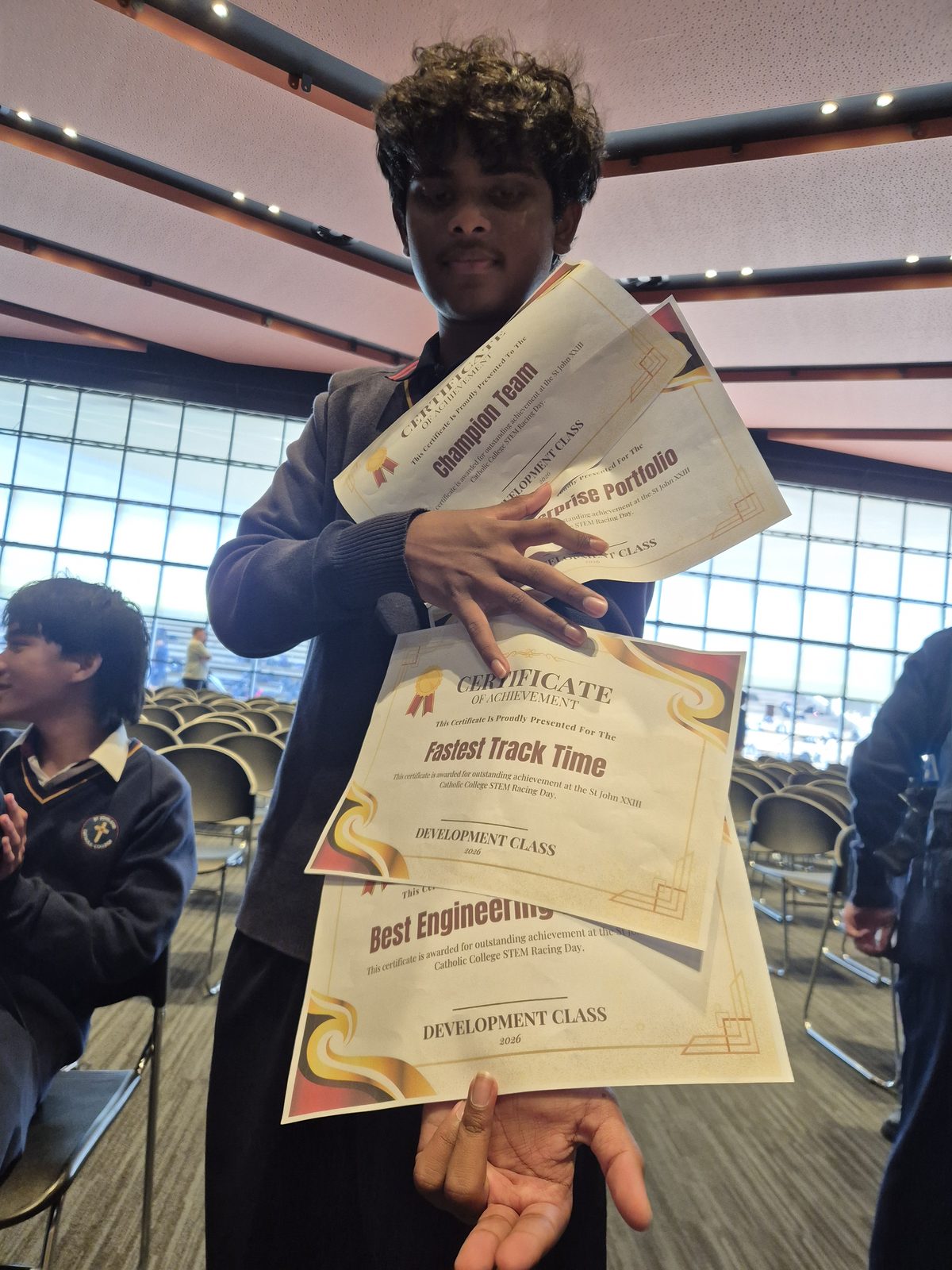 Team Veronica's four award certificates